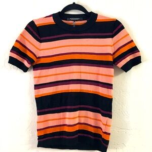 Scotch & Soda Maison Scotch Short Sleeve Blouse Small 100% Viscose Stripped